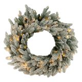60CM FLOCKED WREATH 300 LED MIN 2