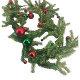 183cm Green Garland With Red Balls