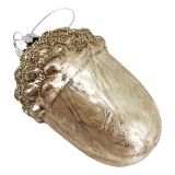 AMBER GLASS ACORN ORNAMENT