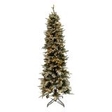 1.8M SNOWY PINE SLIMLINE TREE, 998 TIPS, 130 LED
